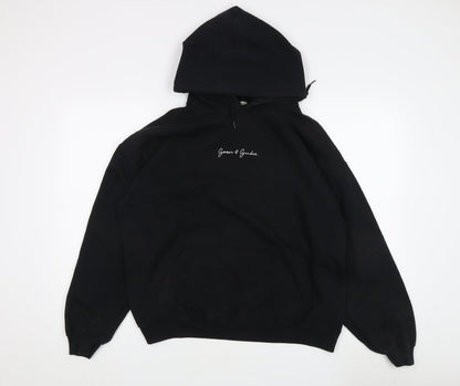 G&G Unisex Black Pullover Hoodie, Large, Casual Fleece