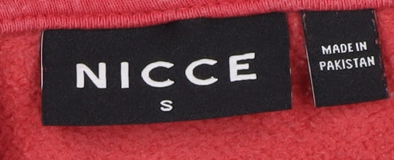 Nicce Unisex Red Hoodie - S, Drawstring Pullover