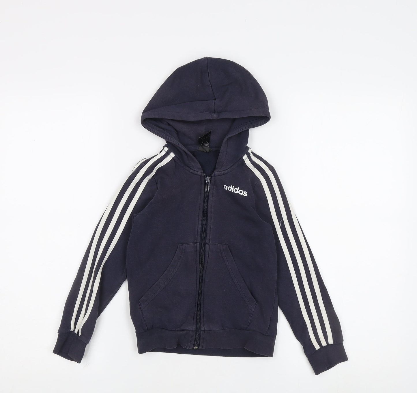 Adidas Boys Blue Full Zip Hoodie L Sportswear Casual