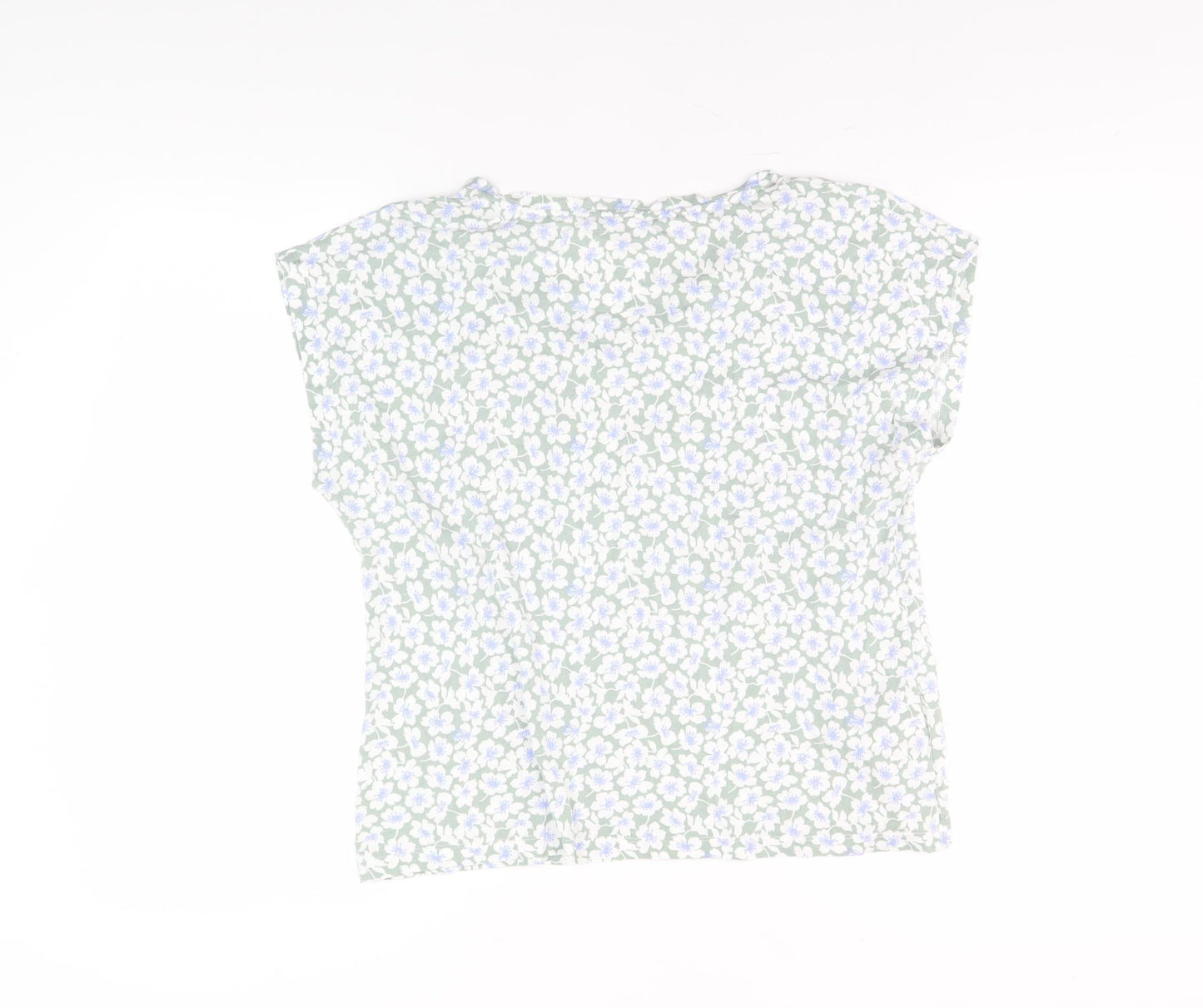 Womens UK Size 12 Laura Ashley Green Basic T-Shirt