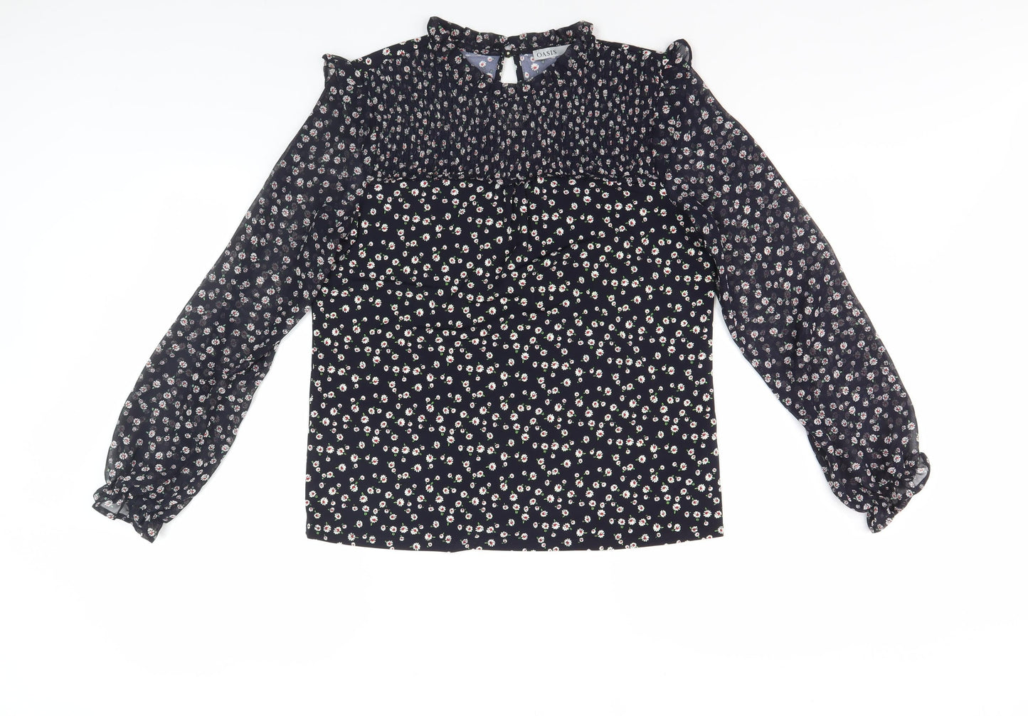 Womens UK Size S Oasis Black Basic Blouse