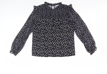 Womens UK Size S Oasis Black Basic Blouse