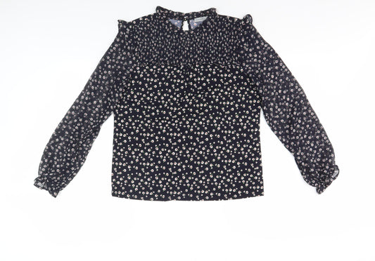 Womens UK Size S Oasis Black Basic Blouse
