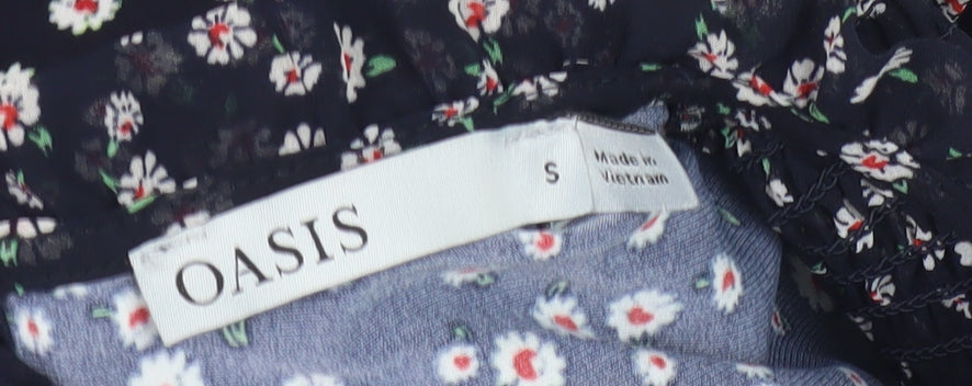 Womens UK Size S Oasis Black Basic Blouse