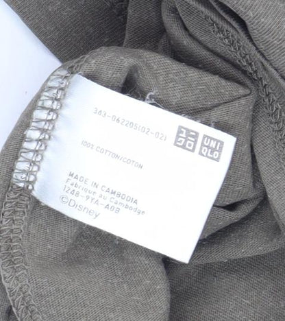 Uniqlo Disney Camouflage Mickey Mouse T-Shirt XS Brown