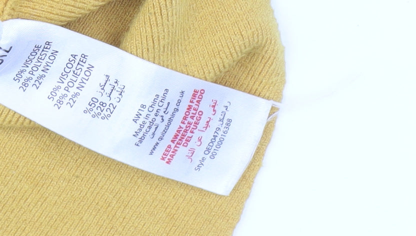 Womens UK Size L Quiz Yellow Pullover Jumper