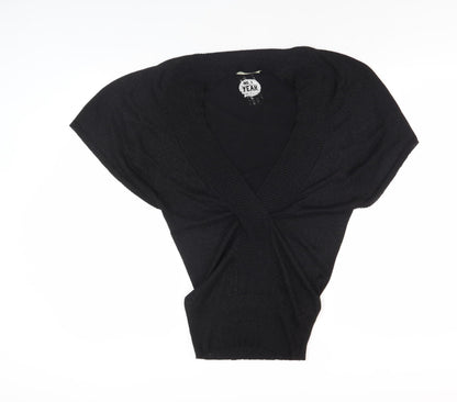 Womens UK Size M ICHI Black Basic Blouse