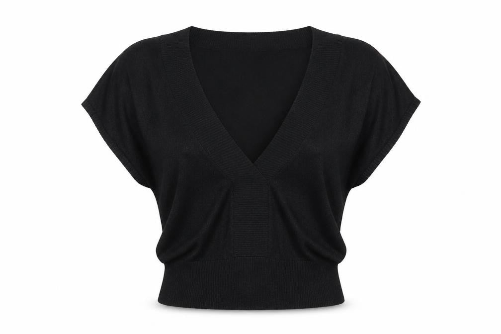 Womens UK Size M ICHI Black Basic Blouse