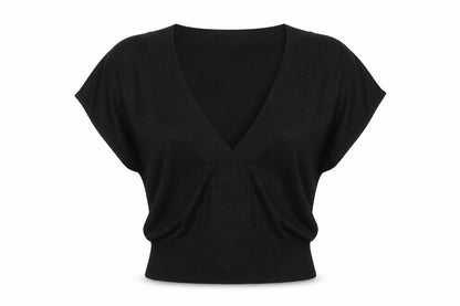 Womens UK Size M ICHI Black Basic Blouse