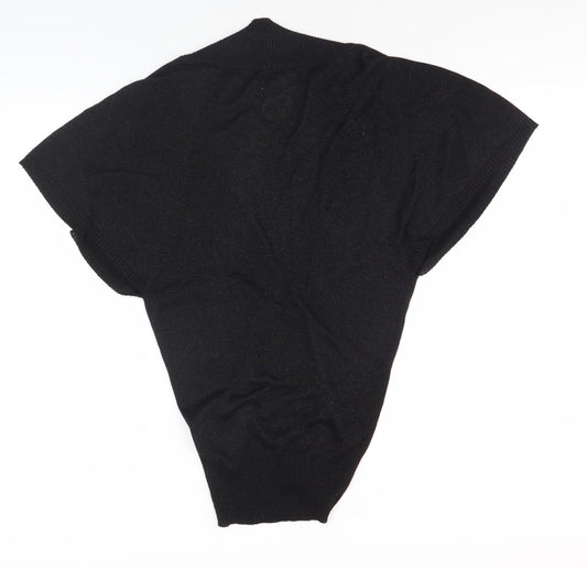 Womens UK Size M ICHI Black Basic Blouse