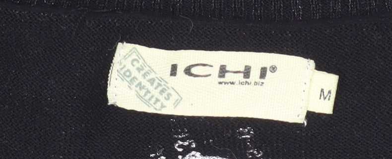 Womens UK Size M ICHI Black Basic Blouse