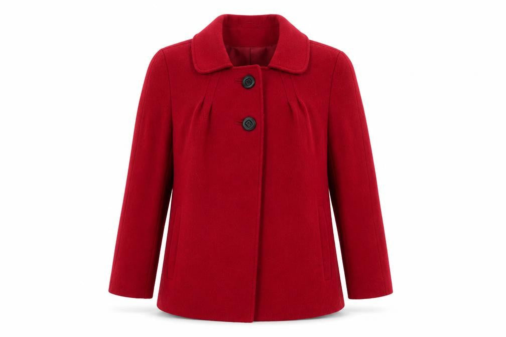 Womens UK Size 10 Wallis Red Pea Coat