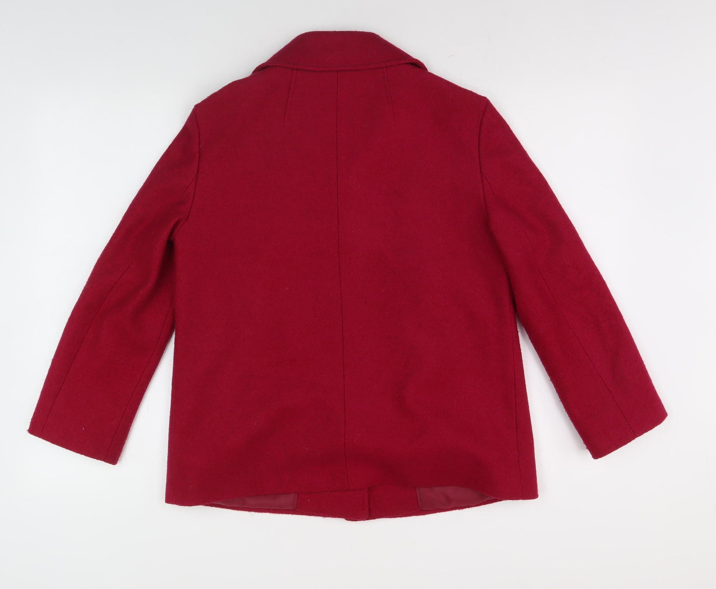 Womens UK Size 10 Wallis Red Pea Coat