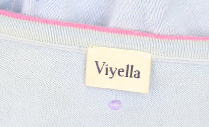 Womens UK Size M Viyella Blue Cardigan Jumper
