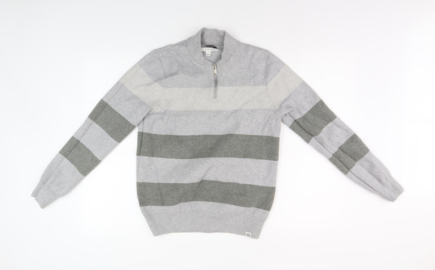 Marks and Spencer Men's Grey Full Zip Jumper, S