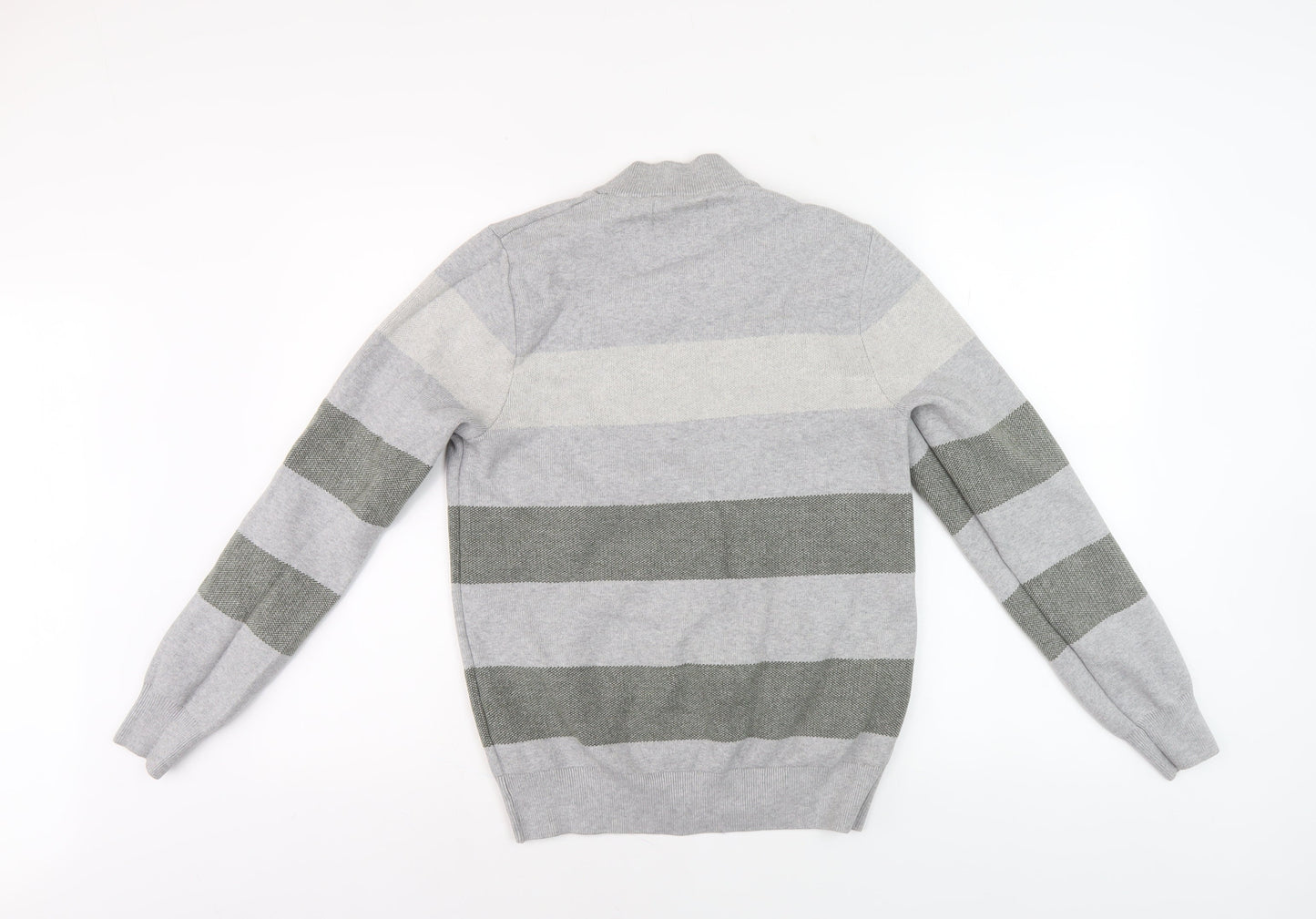 Marks and Spencer Men's Grey Full Zip Jumper, S