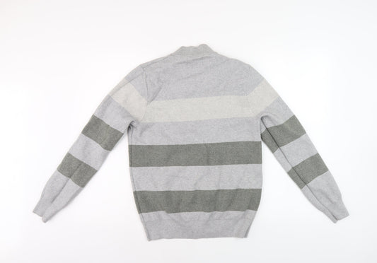 Marks and Spencer Men's Grey Full Zip Jumper, S