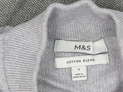 Marks and Spencer Men's Grey Full Zip Jumper, S