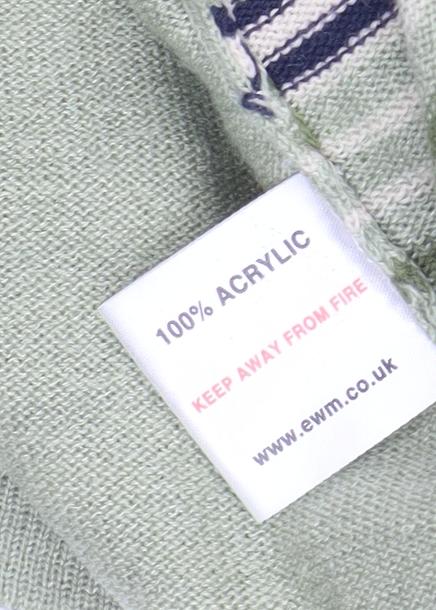 Honor Millburn Women's Green Cardigan Medium Striped Knit