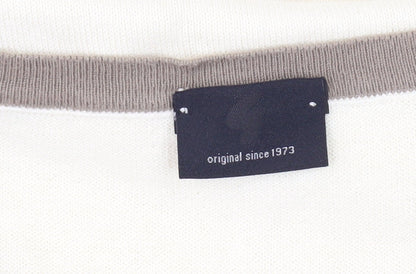 Gabicci Men's Ivory V-Neck Vest, Large, Cotton Blend