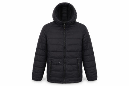 Front view of Karrimor boys’ black puffer jacket 11-12 years winter