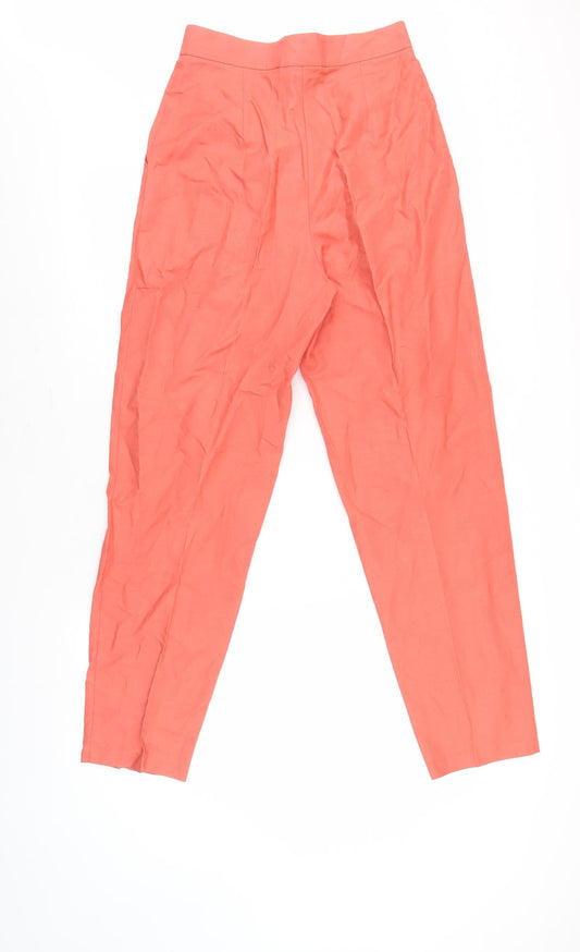 Laura Ashley Women's Orange Pleated Trousers Size 12