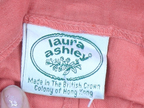 Laura Ashley Women's Orange Pleated Trousers Size 12