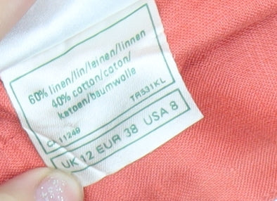 Laura Ashley Women's Orange Pleated Trousers Size 12