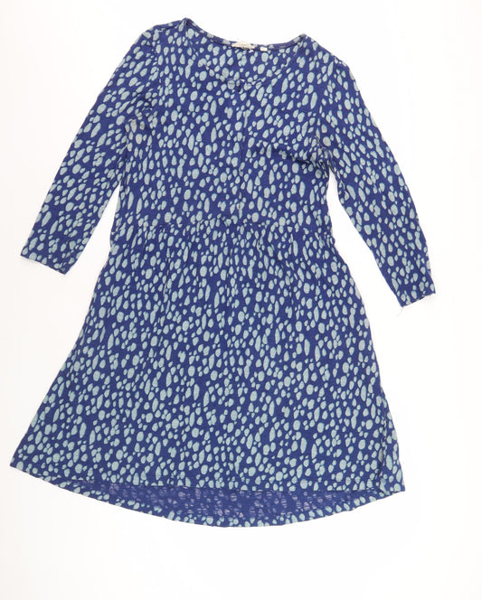 Fat Face Women's Blue Geometric Dress Size 10