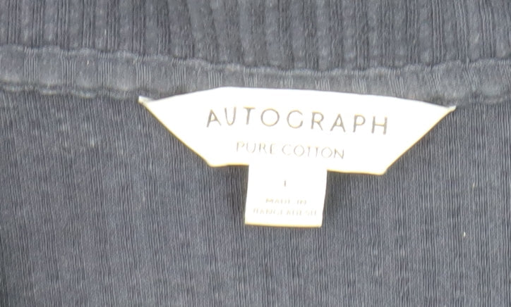 Marks and Spencer Men's Blue Cotton Polo Shirt L