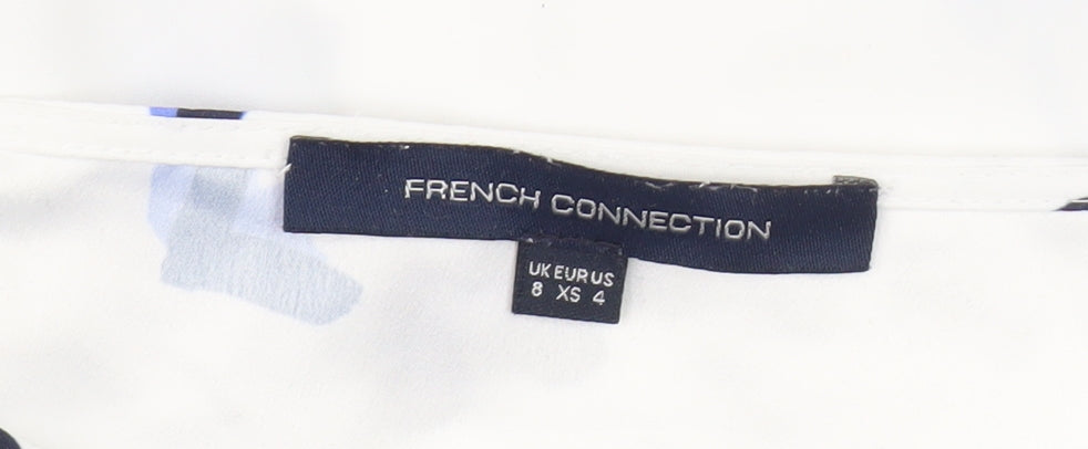 Womens UK Size 8 French Connection White Basic Blouse