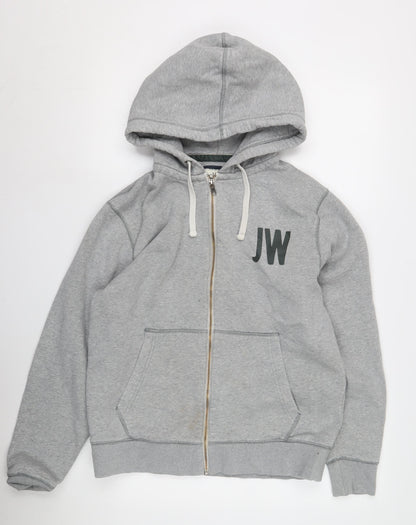 Mens UK Size M Jack Wills Grey Full Zip Hoodie