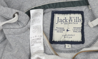 Mens UK Size M Jack Wills Grey Full Zip Hoodie