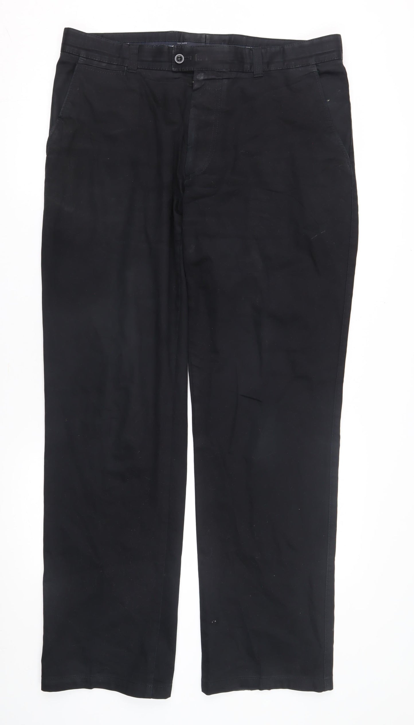 Brax Men's Black Trousers, 38R, Straight Leg