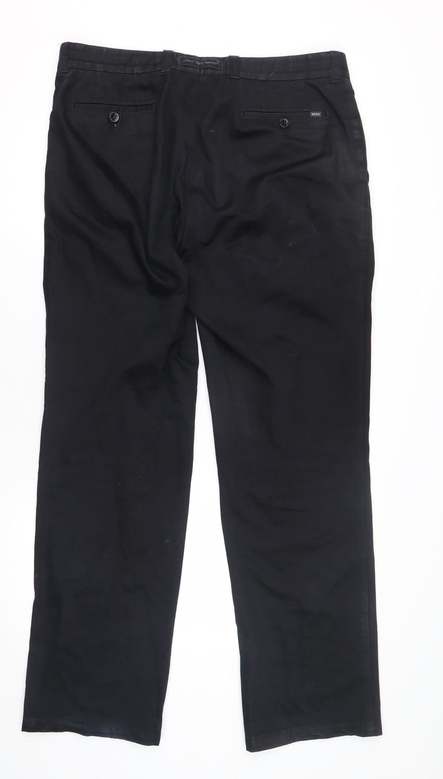 Brax Men's Black Trousers, 38R, Straight Leg