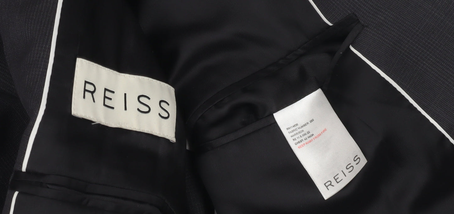 Mens UK Size 42 Reiss Regular Grey Suit Jacket