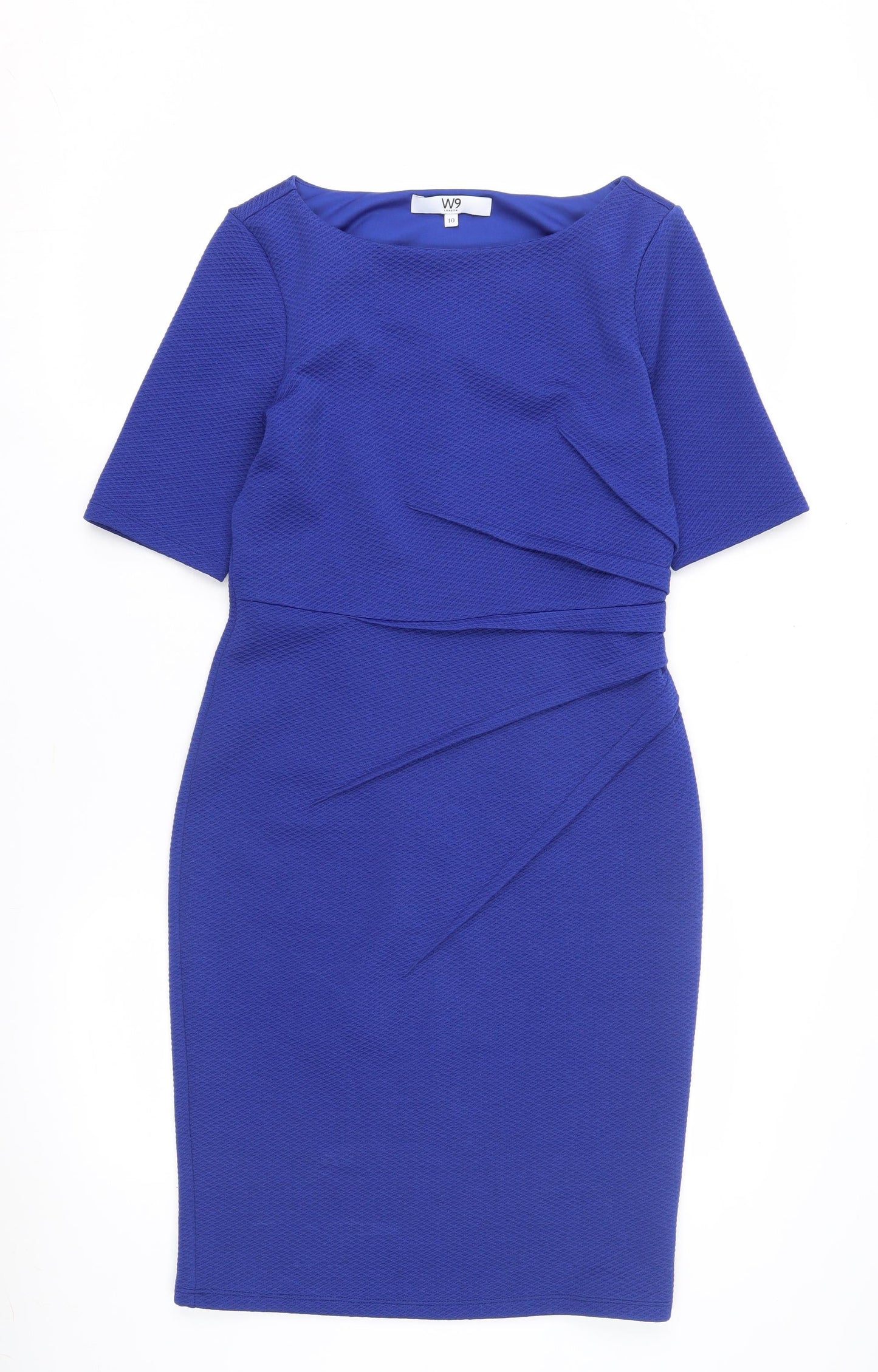W9 Women's Blue Sheath Dress Size 10 Elegant Workwear