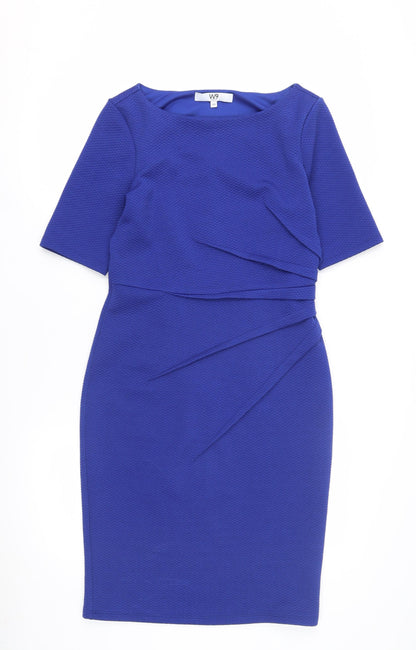 W9 Women's Blue Sheath Dress Size 10 Elegant Workwear