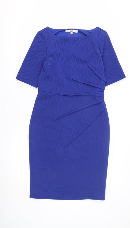 W9 Women's Blue Sheath Dress Size 10 Elegant Workwear