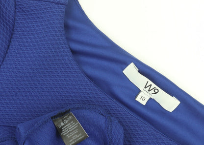 W9 Women's Blue Sheath Dress Size 10 Elegant Workwear