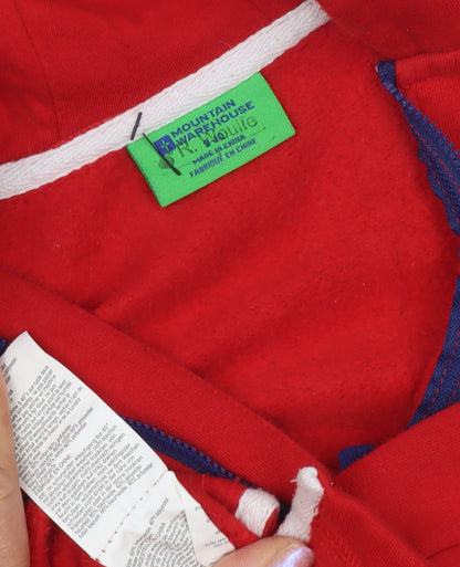 Mountain Warehouse Girls Red Full Zip Hoodie - Size 8 Years