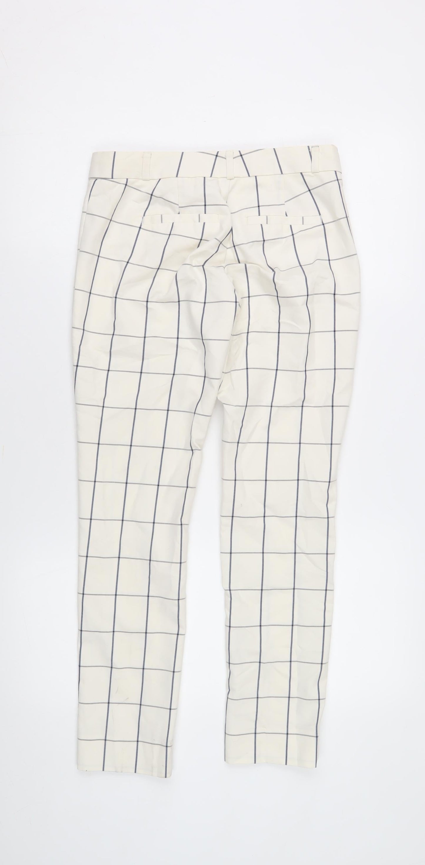 Banana Republic Women's White Check Trousers 2XS