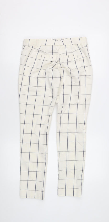 Banana Republic Women's White Check Trousers 2XS