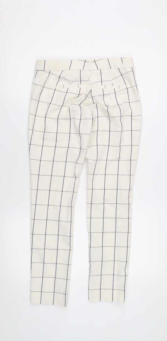 Banana Republic Women's White Check Trousers 2XS