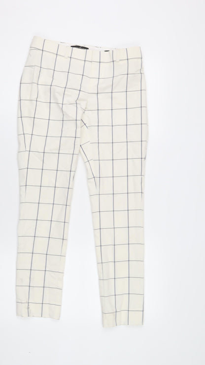 Banana Republic Women's White Check Trousers 2XS