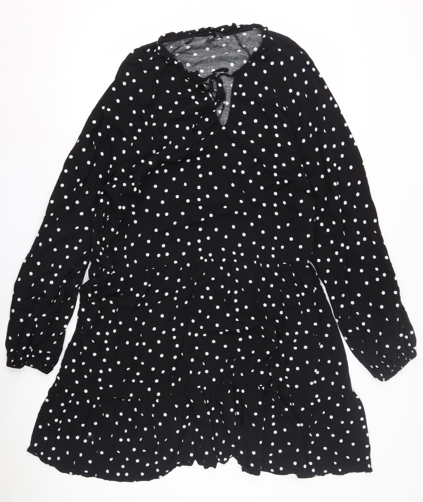 Vero Moda Women's Black Polka Dot Long Sleeve Dress