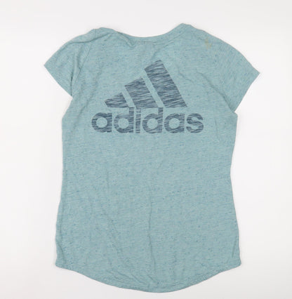 Adidas Women's Blue V-Neck T-Shirt Size 6