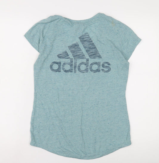 Adidas Women's Blue V-Neck T-Shirt Size 6