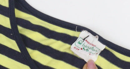 Womens UK Size L Benetton Multicoloured Basic T-Shirt