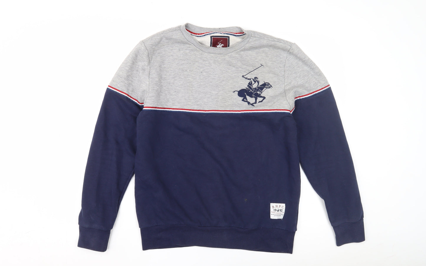 Beverly Hills Polo Club Men's Blue Grey Sweatshirt M